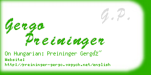 gergo preininger business card